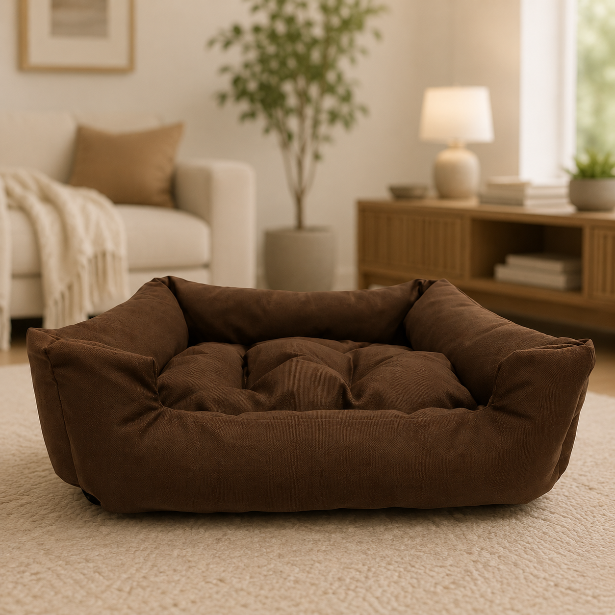 Cama Premium Big Suede Comfort™ - Conforto e Espaço de Verdade Para Cães de Grande Porte