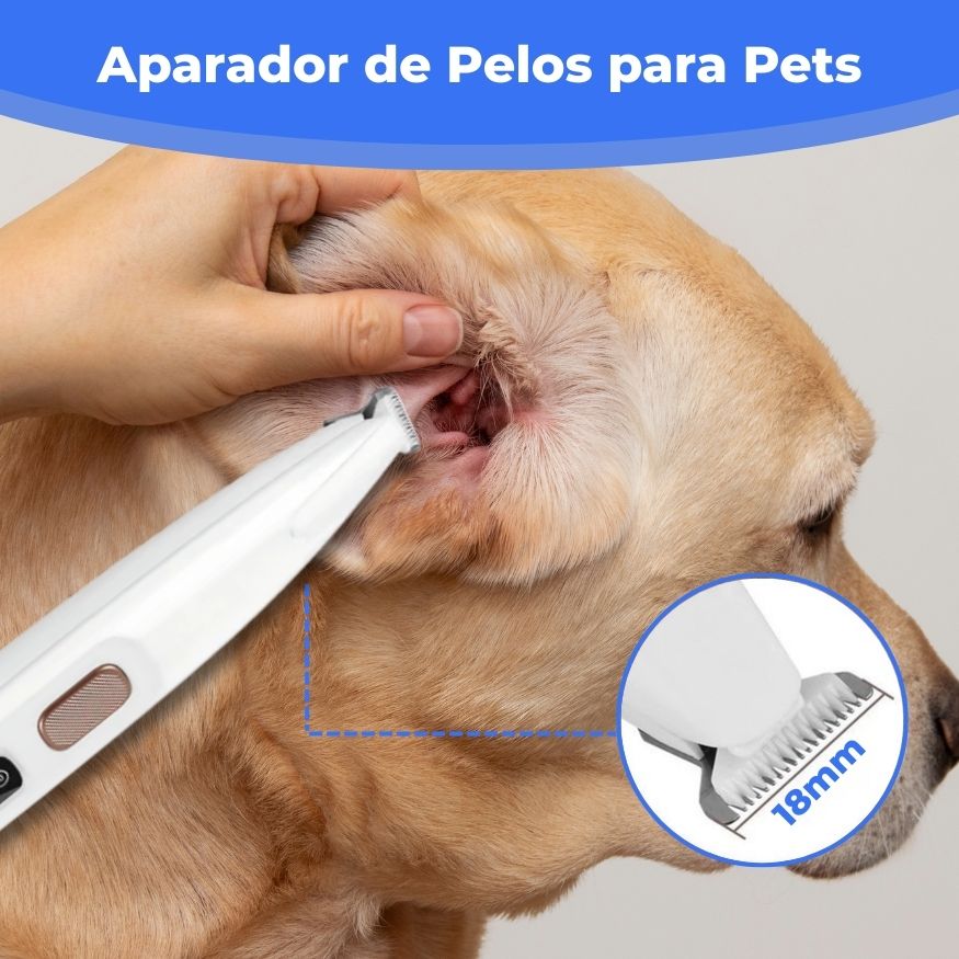 Aparador de Pelos para Pets com Lâmina de Cerâmica Petzu