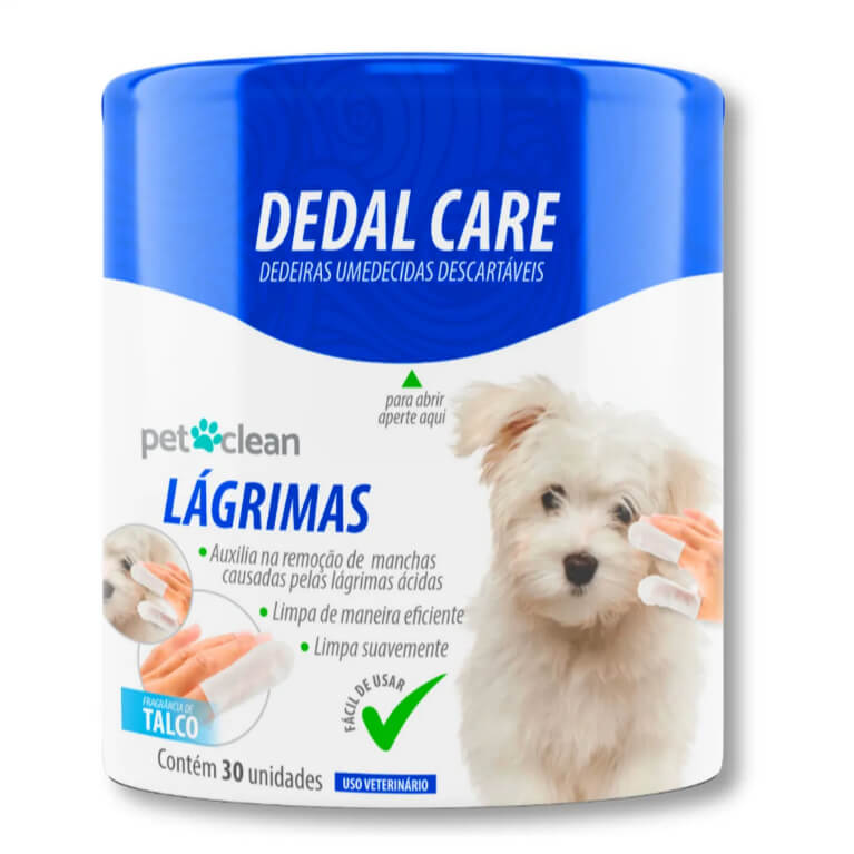 Dedeiras Umedecidas Limpa Lágrimas Pet Clean Dedal Care – 30 Unidades