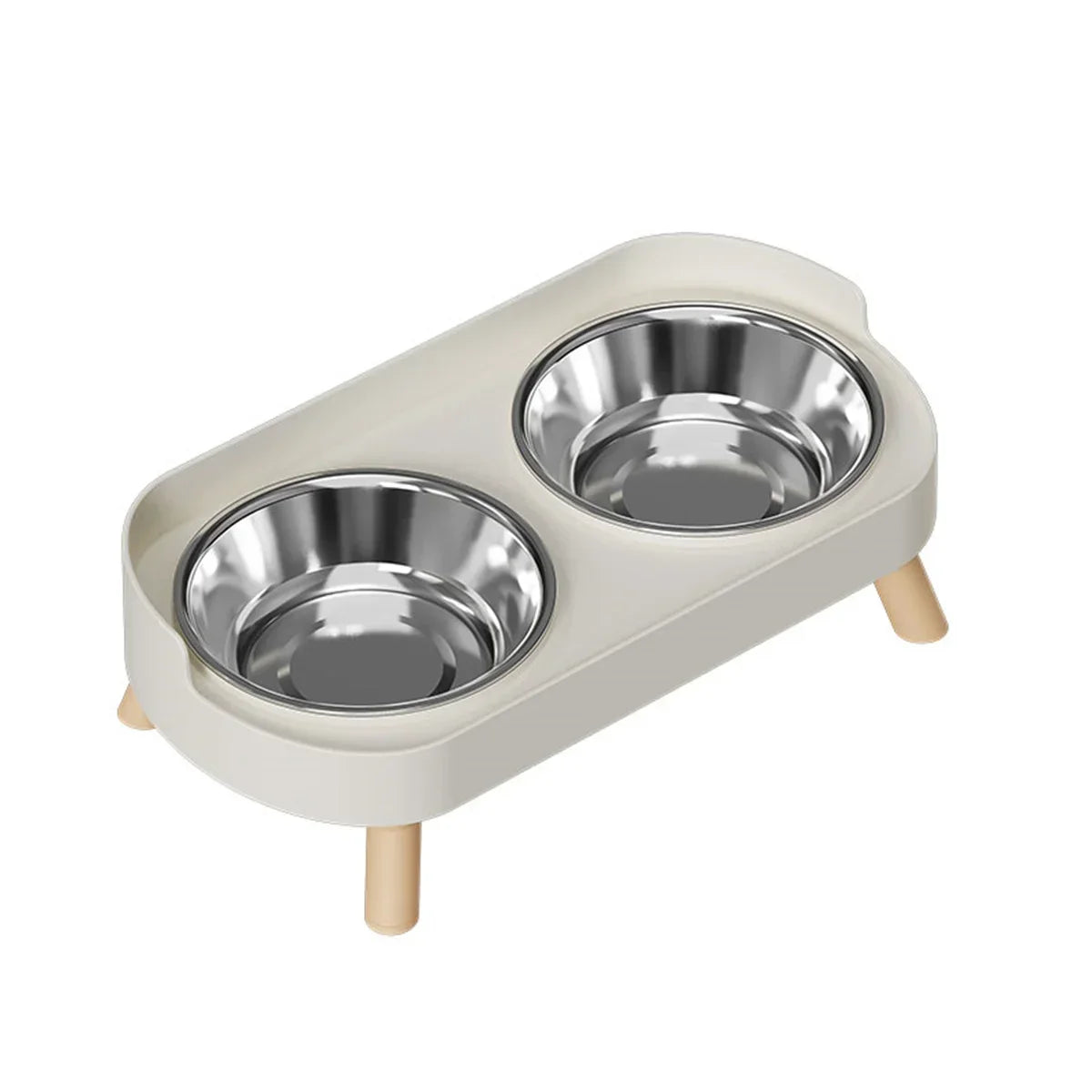 Tigela Dupla Para Pets Cães E Gatos - Aço Inoxidável/Cerâmica - FC©
