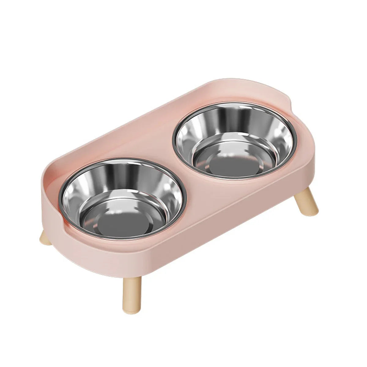 Tigela Dupla Para Pets Cães E Gatos - Aço Inoxidável/Cerâmica - FC©