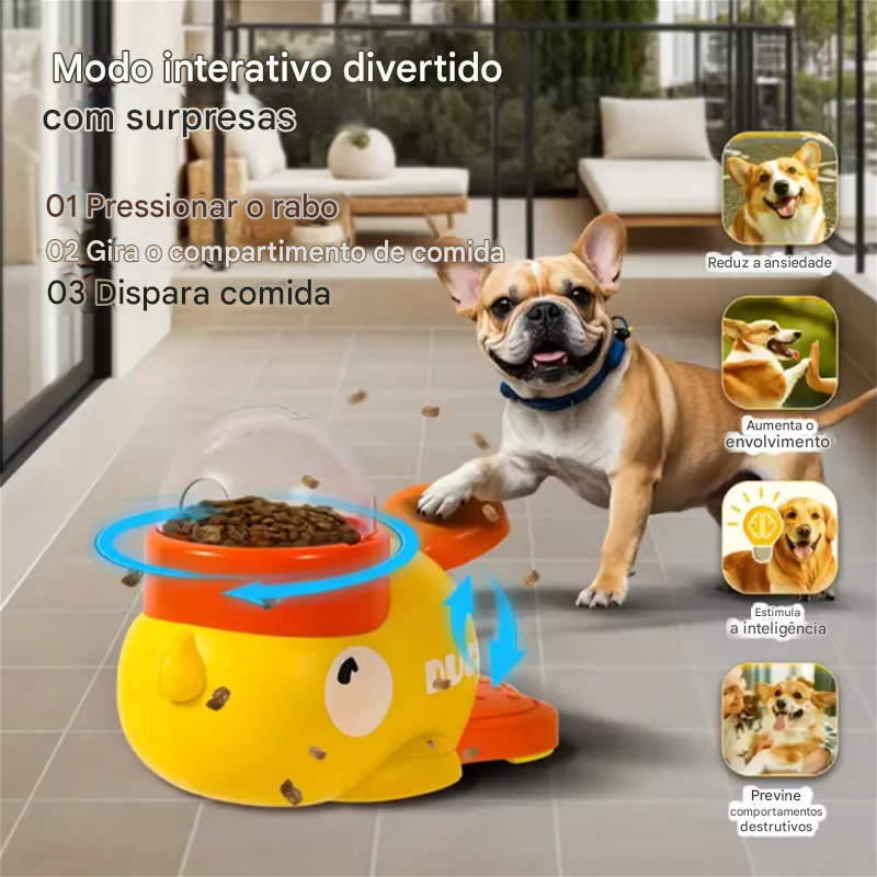 Comedouro Lento Pet - Retarda Alimentação Pato Snack - FC©