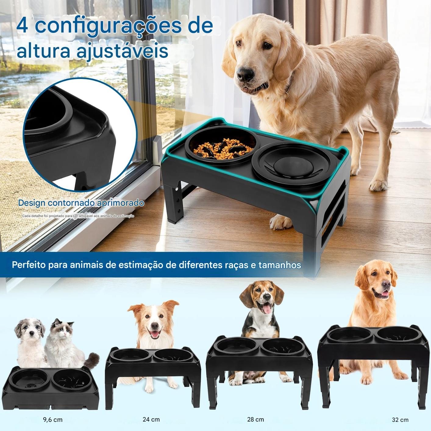 Tigela Elevada Para Cães Suporte Ergonômico - FC©