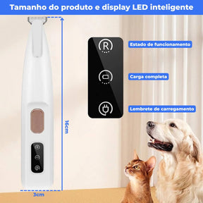 Aparador de Pelos para Pets com Lâmina de Cerâmica Petzu