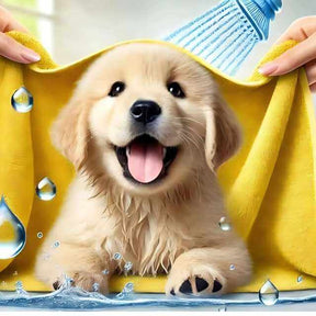 Toalha PVA Ultra Absorvente para Pets – Seca até 10x mais rápido + Estojo