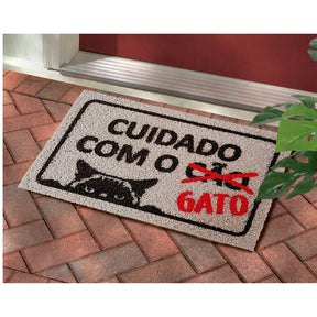 Tapete de Entrada Cuidado com o Gato