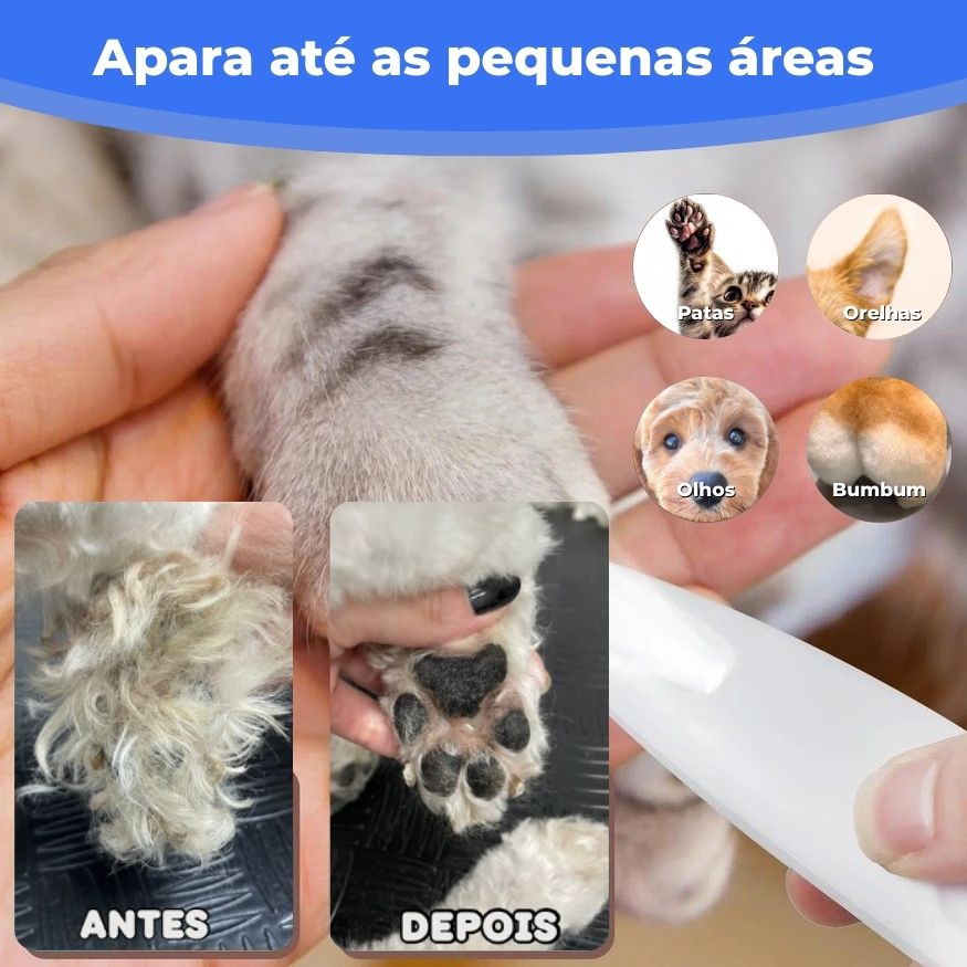 Aparador de Pelos para Pets com Lâmina de Cerâmica Petzu