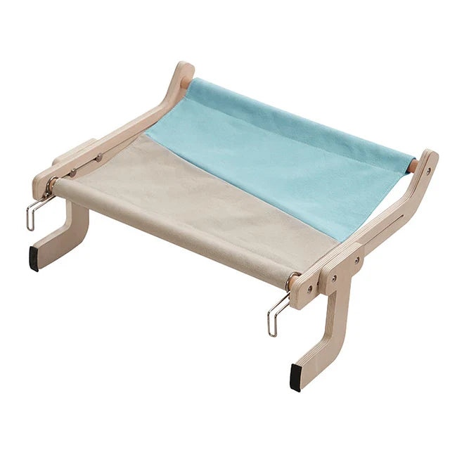 Cama de Madeira Ajustável para Gatos