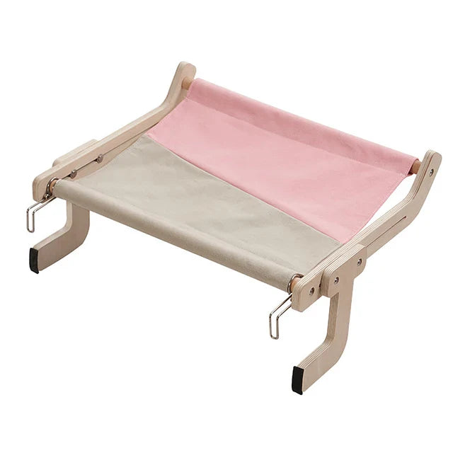 Cama de Madeira Ajustável para Gatos