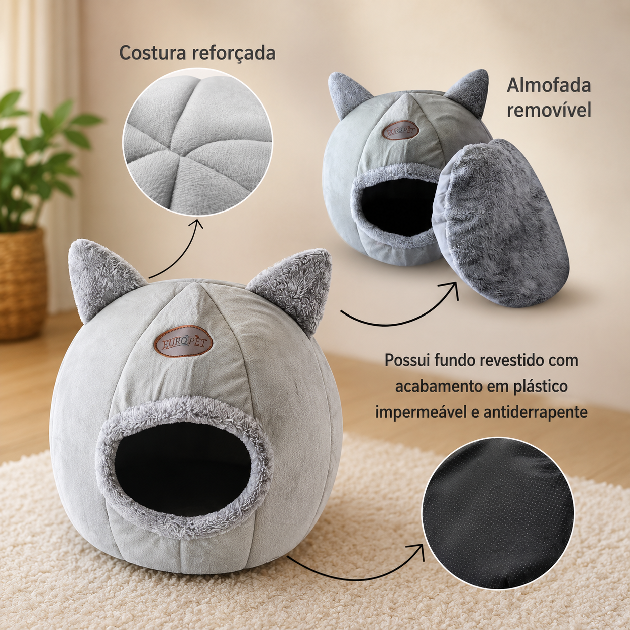 Cama Anti Ansiedade Toca do Miau™ - Perfeita para Aquecer e Proteger seu Pet