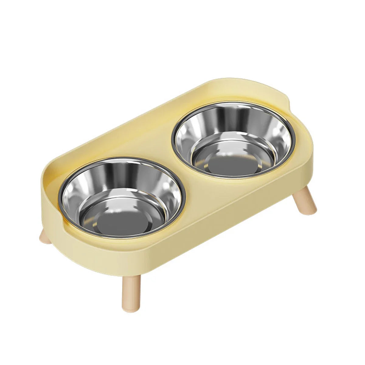 Tigela Dupla Para Pets Cães E Gatos - Aço Inoxidável/Cerâmica  -  FC©