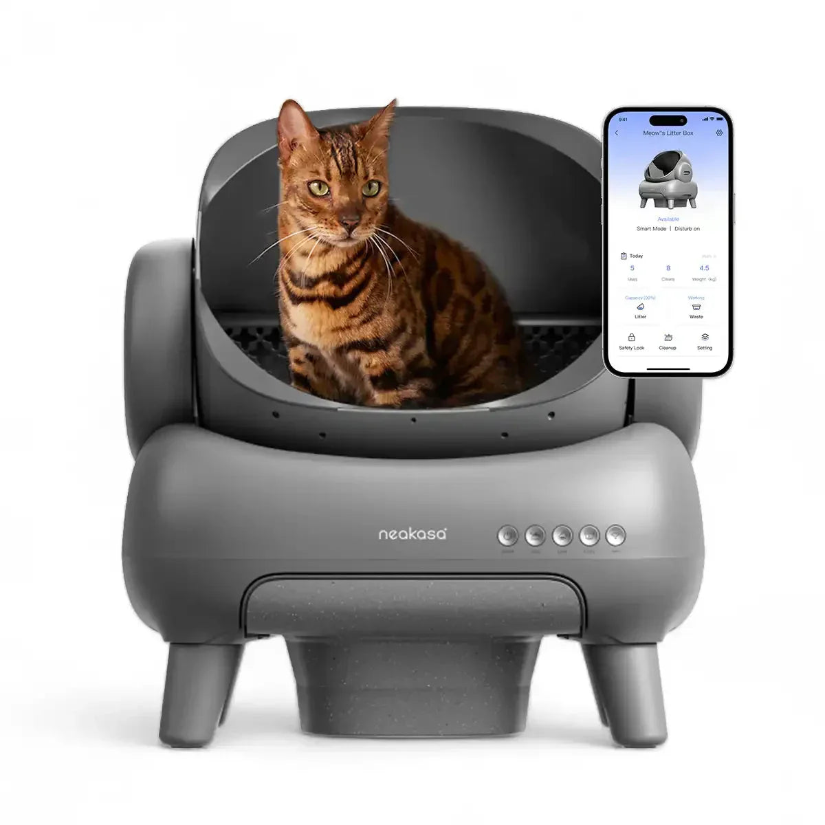 Caixa de Areia Automática Neakasa™ – Autolimpante com App e Design Aberto