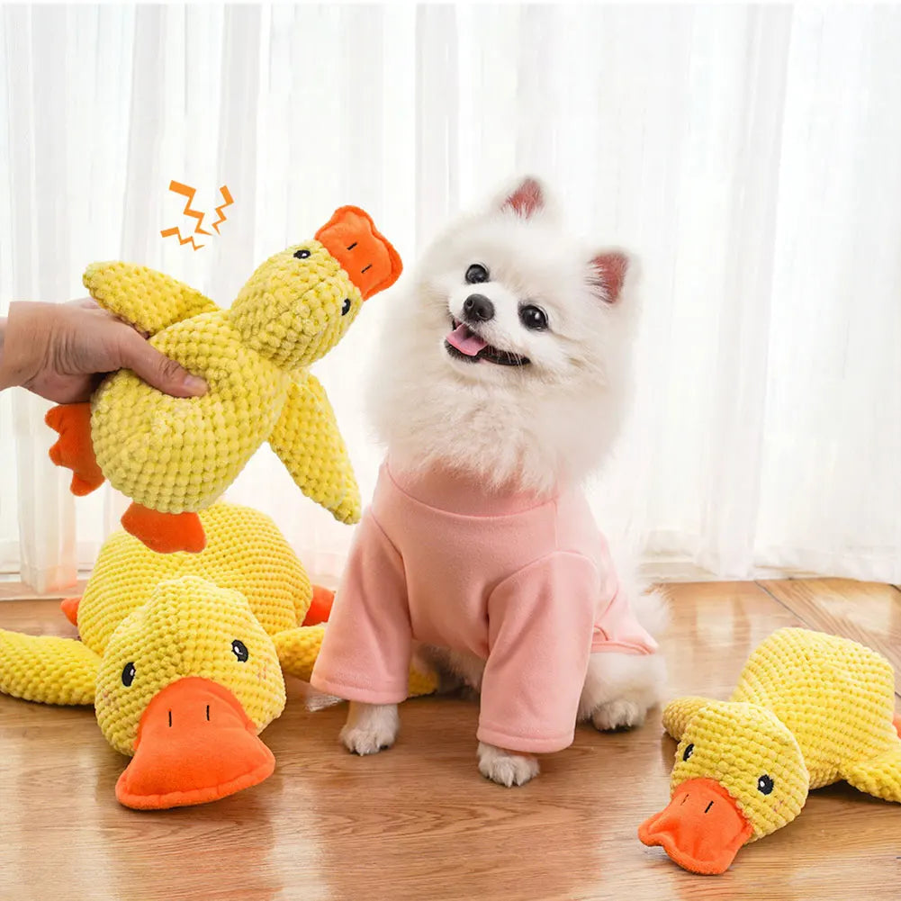 Brinquedo Pelúcia Pato Companheiro Emocional para Pets – Lupzy™ | Conforto, Aconchego e Segurança