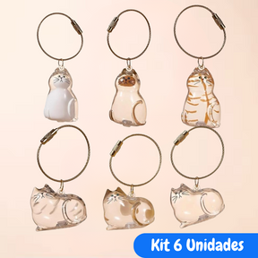 Chaveiro de Acrílico para Pelos de Gatos