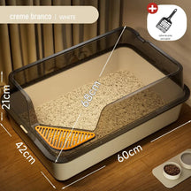 Caixa de Areia Semi Fechada Extra Grande para Gato com Pazinha Higiênica 60cm MeowSpace™