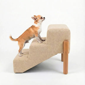 Escada Pet Linho com Pés de Madeira Antiderrapante para Cachorro e Gato até 40kg StepComfort™