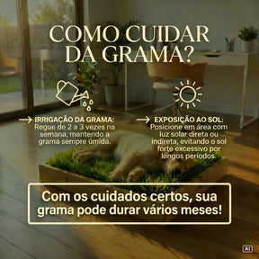 Tapete Higiênico de Grama Natural Lavável para Cachorro e Gato com Caixa 55x40 Sanitária Greenify™