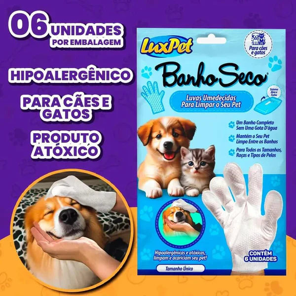 Luva Umedecida com Vitamina E – Banho a Seco e Pele Hidratada ForPatas™