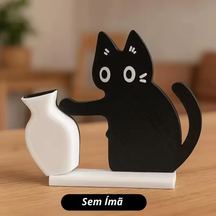 Decoração Gatinho com Porta Bigodes