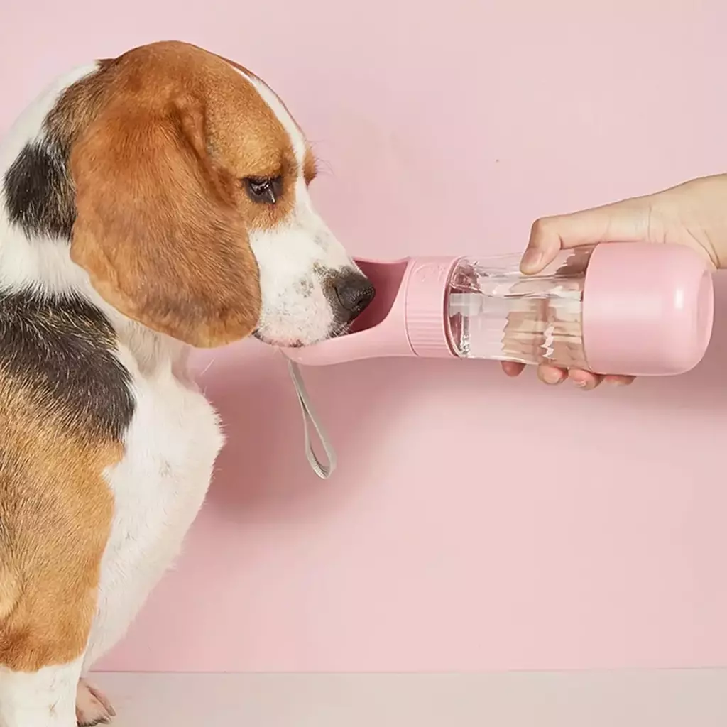 Garrafa De Agua Para Pets 2 Em 1 - Comedouro Portátil - FC©